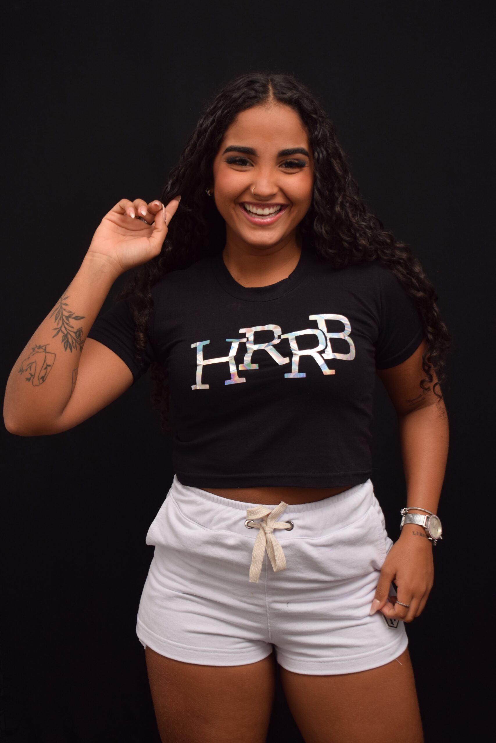 CROPPED HOLOGRÁFICO PRETO