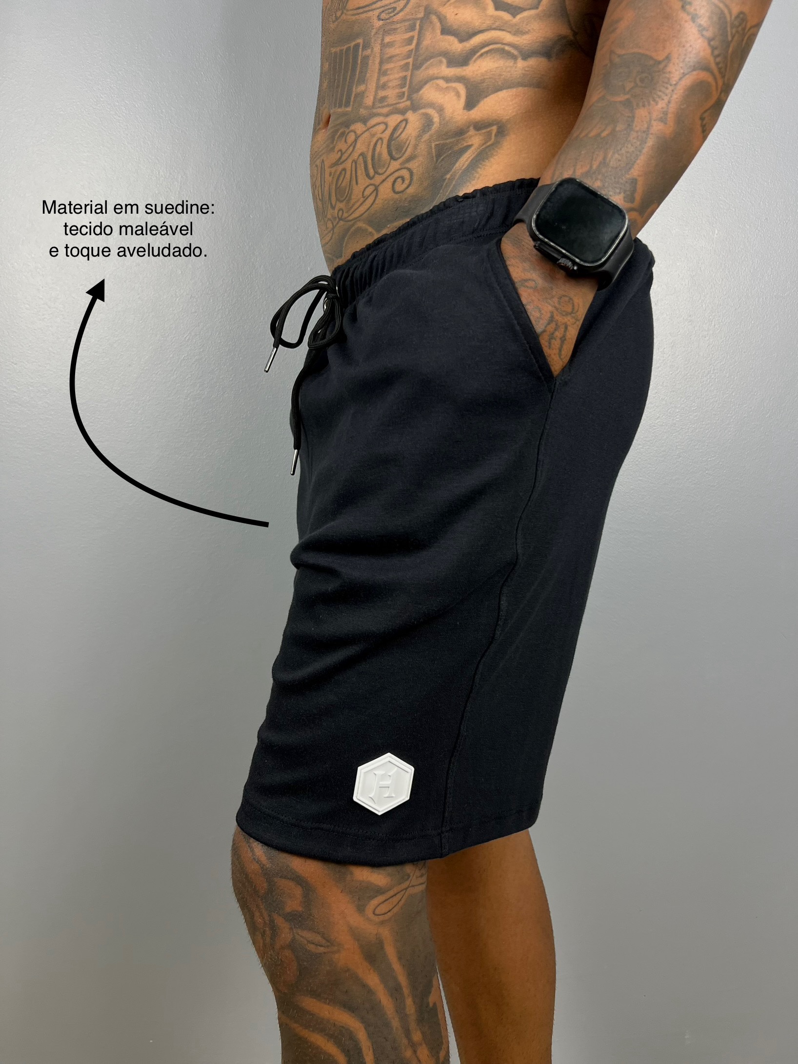 SHORT SUEDI PRETO - Imagem 2