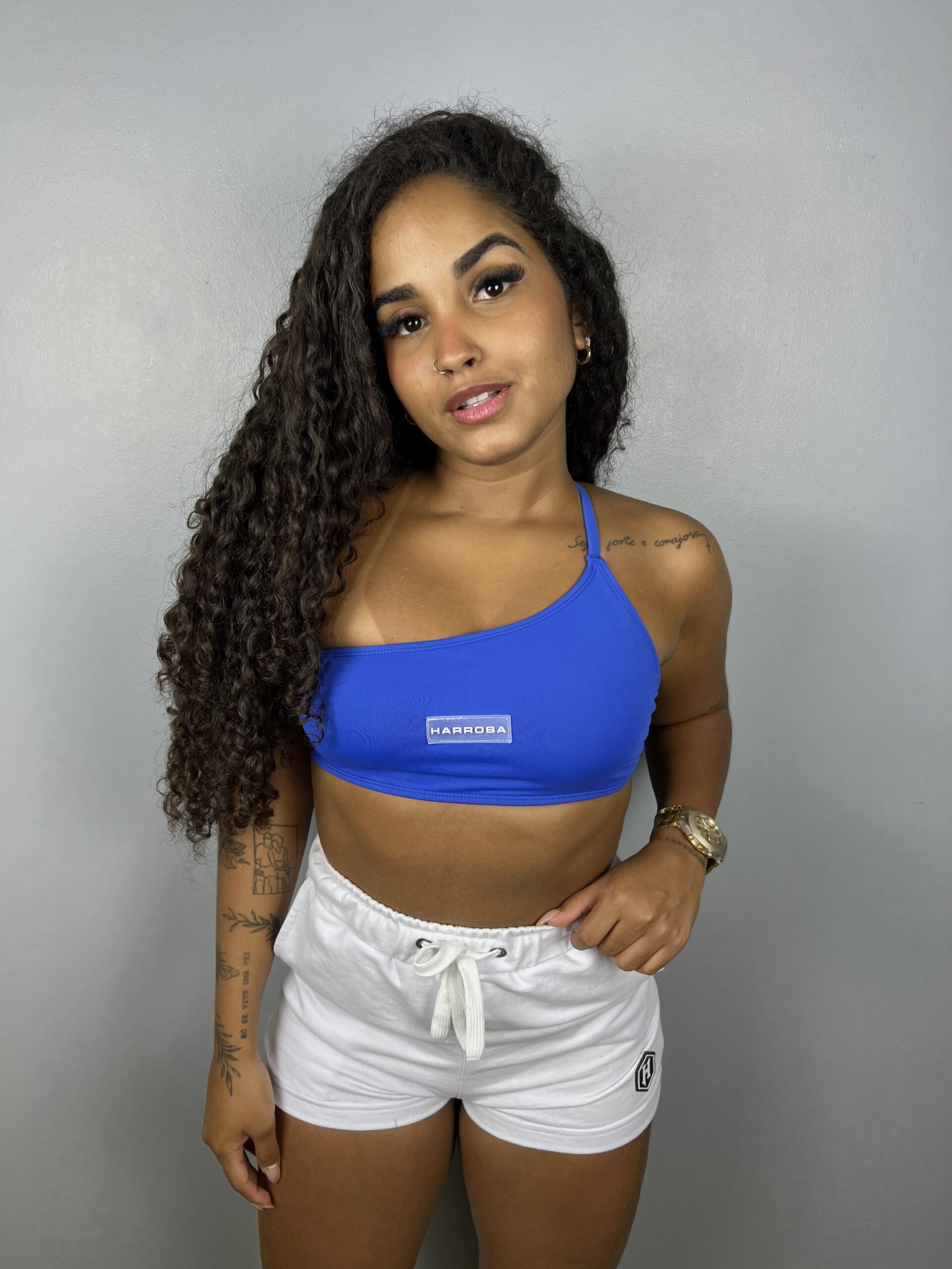 TOP ALÇA ÚNICA AZUL