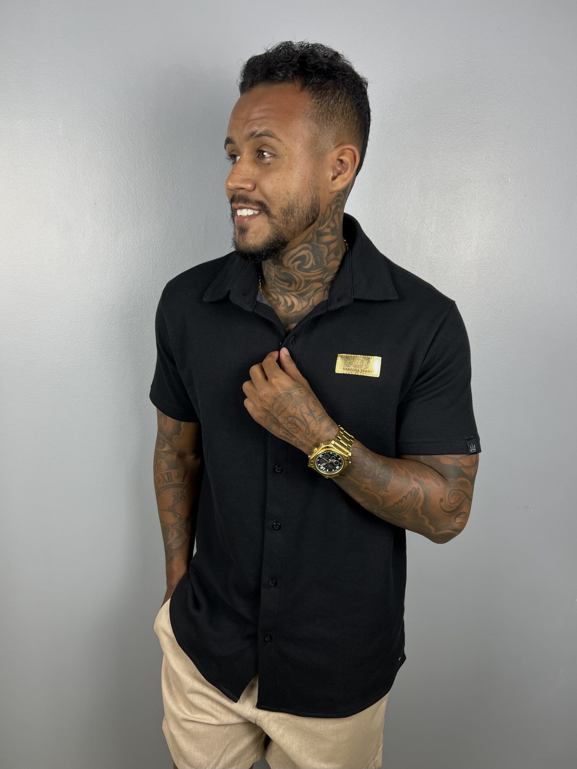 POLO PIQUET DE BOTÃO BLACK