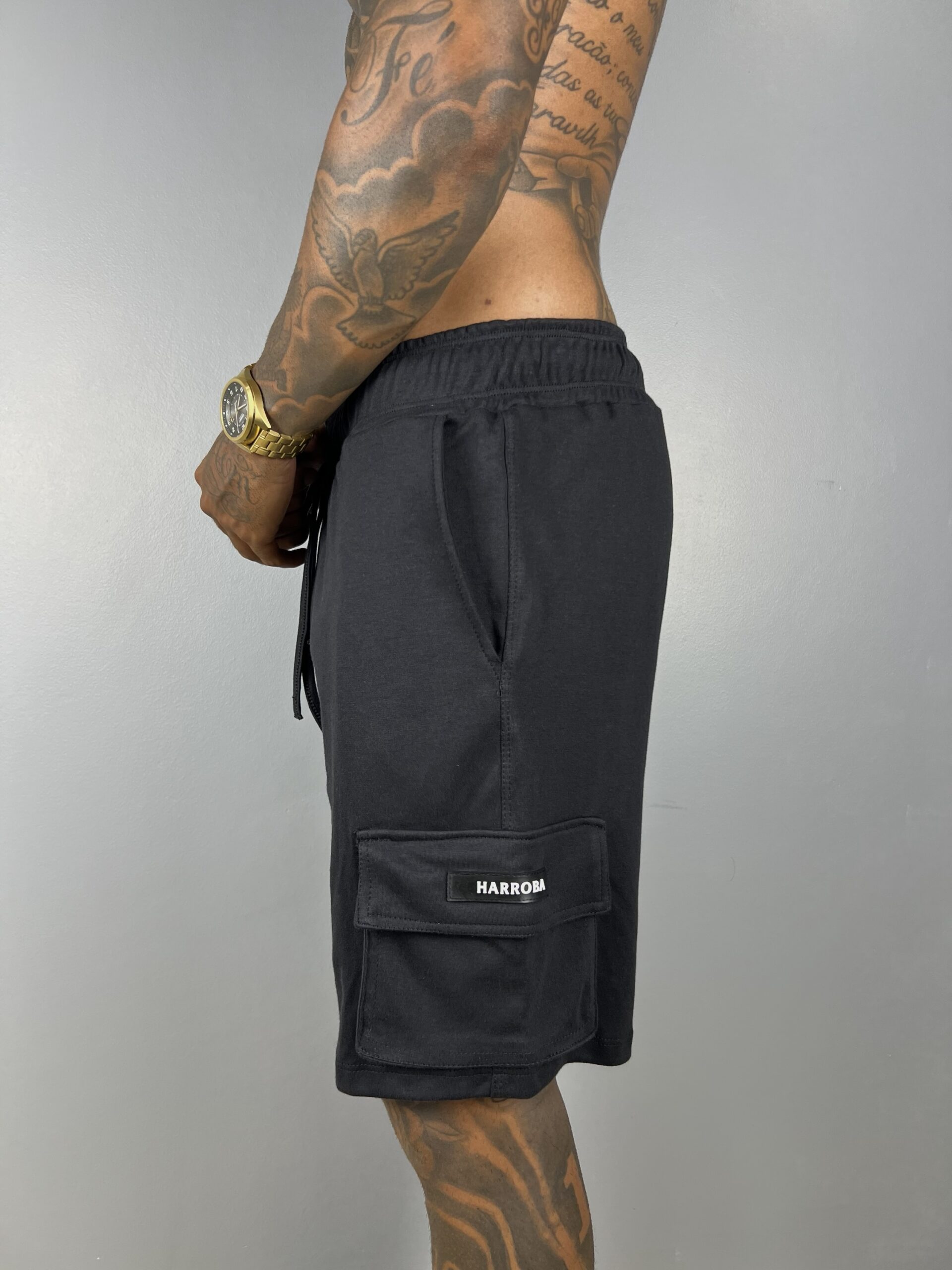 BERMUDA SUEDINE CARGO BLACK