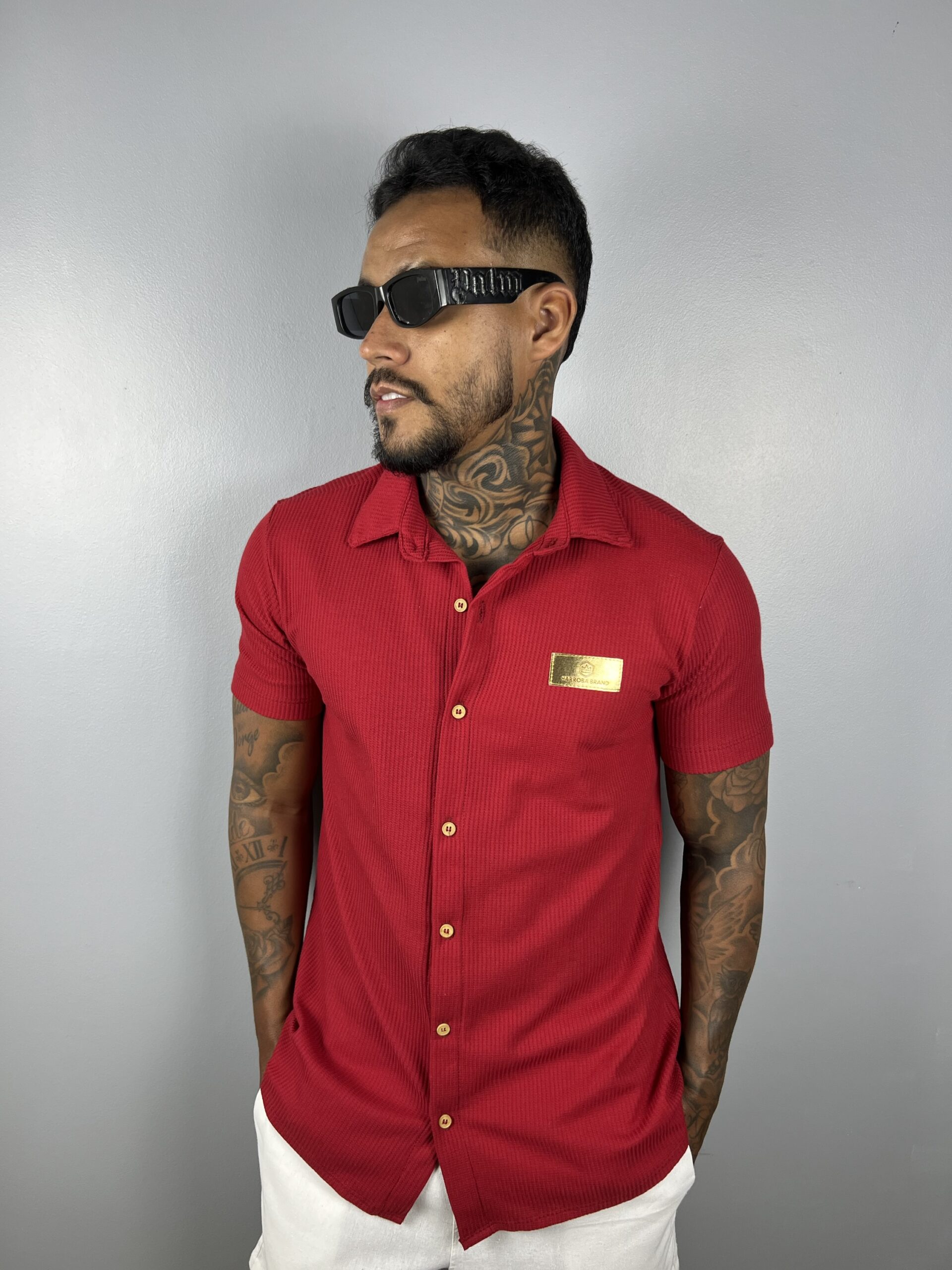 POLO TEXTURADA DE BOTÃO RED