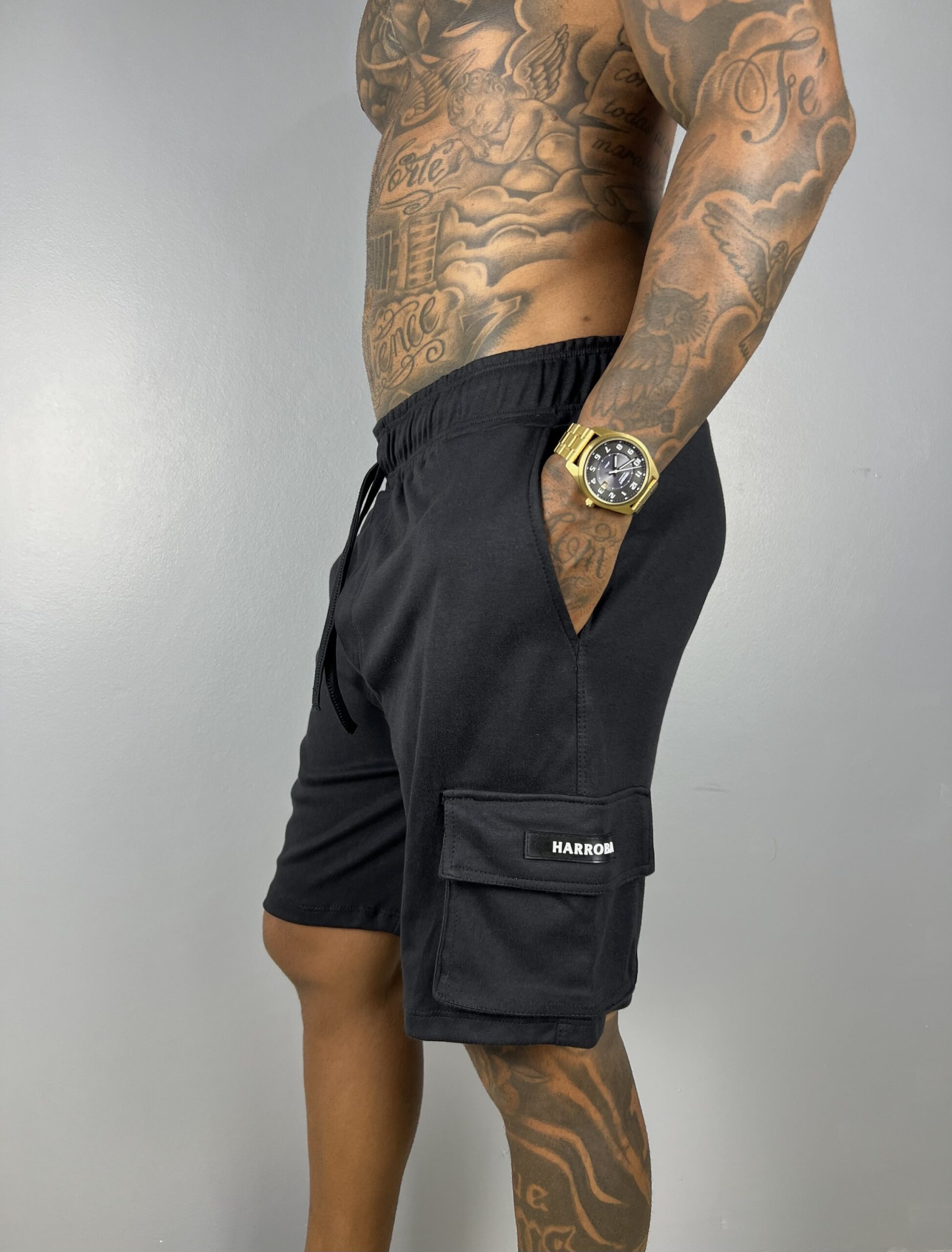 BERMUDA SUEDINE CARGO BLACK